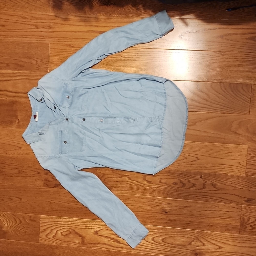 SO Perfectly Soft Perfectly You Button Up - blue, size small